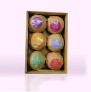 6Pcs Aromatherapy Bubble Bath Bombs with Coconut Oil