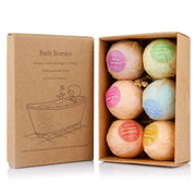 6Pcs Aromatherapy Bubble Bath Bombs with Coconut Oil